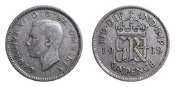 1939 Sixpence, GF