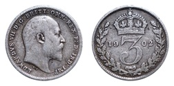 1902 Edward VII. Silver 3d, GF
