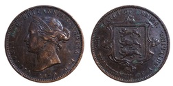 1870 Jersey, One Thirteenth of a Shilling, Fine