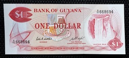 Guyana, 1 Dollar ND (1966-92) Crisp Uncirculated