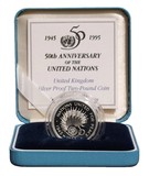 UK, 1995 £2  Silver Proof Commemorating the 50th Anniversary of The United Nations 1945-1995