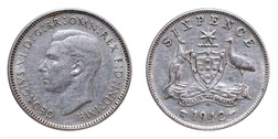 Australia, 1942D Silver Sixpence, VF