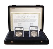 Coronation Anniversary Cupro-nickel Set 1953 Crown and 2013 £5 Crown, in presentation Box & Certificate