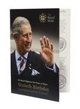 2008 Prince Charles 'Sixtieth Birthday' £5 Crown Royal Mint Folder, UNC