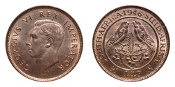 South Africa, 1946 Farthing, UNC Good Lustre scarce