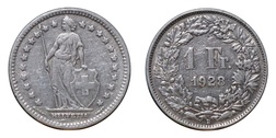 Switzerland, 1928B Silver Franc, GF