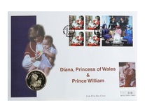 Pre-Owned Seychelles, 25 Rupees 1997 (Diana - Birth of Prince William - 1982) Silver Proof Cover,