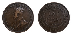 Australian 1917 Penny, VF