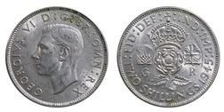 1945 Florin, Mint lustre obverse scraps & slight discoloration otherwise GVF 20819