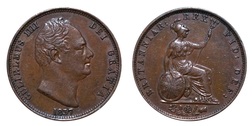 1837 Copper Halfpenny, Chocolate colour, GVF