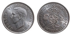 1945 Florin, scuffing on obverse George VI cheek, otherwise aEF 20338