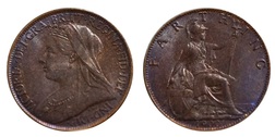 1900 Farthing, Mint toned, GVF 7437