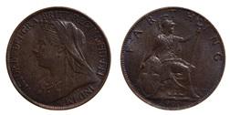 1900 Farthing, Mint toned, GVF 7449