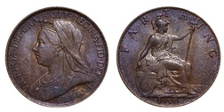 1900 Farthing, Mint toned, aEF 7394
