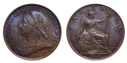 1900 Farthing, Mint toned, GVF 8894
