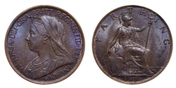 1900 Farthing, Mint toned, aEF 7448