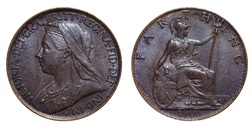 1900 Farthing, Mint toned, GVF+ 7445