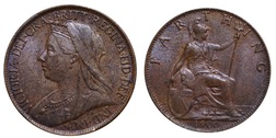 1900 Farthing, Mint toned, GVF+ 7440