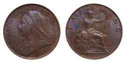 1900 Farthing, Mint toned GVF 7331