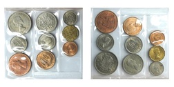 1953 Year coin Collection, Half crown to Farthing, known as the plastic Set, UNC