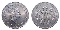 1990 £5 Five Pounds, Queen Mother Crown, aUNC