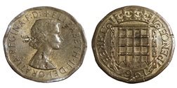 1961 Brass Threepence, Mint Error