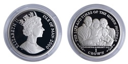 Isle of Man 2000 The Life and Times of the Queen Mother One 1 Crown Coin, Silver Proof