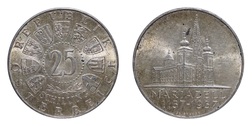 Austria, 1957 Silver 25 Schilling, VF