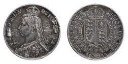 1888 Half crown, x mount, Obverse poor