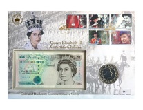 Great Britain, 2003 5 Pounds & Banknote 'The Coronation Anniversary' Large First Day Coin Cover, by Mercury UNC