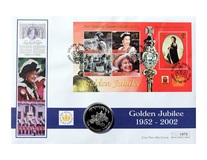 Falkland Islands, 2002 50 pence 'Queen's Golden Jubilee' Large Coin Cover by Mercury