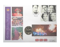 2002 Golden Jubilee UK 5 Pounds First Day Cover by Mercury
