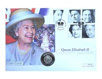 Falkland Islands Golden Jubilee Queen Elizabeth II 1952-2002  50 Pence Coin First Day Cover