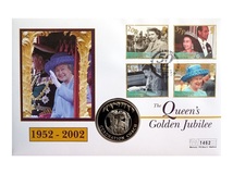 Falkland Islands, 2002 50 Pence 'Golden Jubilee Queen Elizabeth II 1952 - 2002' First Day Coin Cover 76313