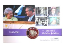 Falkland Islands, 2002 50 Pence 'Queen's Golden Jubilee' First Day Coin Cover, by Mercury 76322