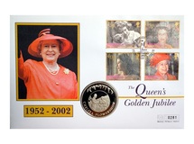 Falkland Islands, 2002 50 Pence 'Queen's Golden Jubilee' First Day Cover, by Mercury 76324