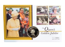 Falkland Islands, 2002 50 Pence 'The Queen's Golden Jubilee' First Day Coin Cover 76334