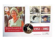 Falkland Islands, 2002 50 Pence 'Queen's Golden Jubilee' First Day Coin Cover, by Mercury 76336