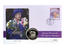 Falkland Islands, 2002 50 Pence 'Queen Elizabeth the Queen Mother' First Day Coin Cover, by Mercury 76461
