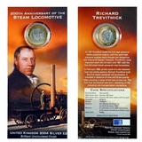 2004 Brilliant Uncirculated Silver £2 Steam Locomotive issued by the Royal Mint in Capsule within a presentation card