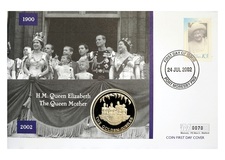 Falkland Islands, 2002 50 Pence 'Queen Mother Memorial' First day cover by Mercury. 76341
