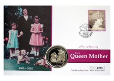 Isle of Man, 2002 1 Crown 'The Queen Mother Memorial' First day cover by Mercury.  76343