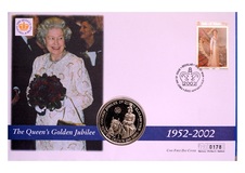 Isle of Man, 2002 1 Crown 'The Queen Mother Memorial' First day cover by Mercury. UNC 76344