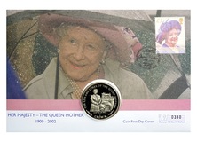 Isle of Man, 2002 1 Crown 'H.M. The Queen Mother Castle of Mey' First day cover by Mercury. UNC 76347