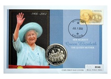 Isle of Man, 2002 1 Crown 'H.M. The Queen Mother' First day cover by Mercury. UNC 76349