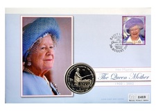 Gibraltar, 2002 One Crown 'H.M. The Queen Mother trout fishing in New Zealand' First day coin cover by Mercury, UNC 76353