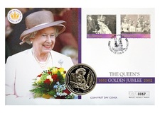 Gibraltar, 1997 One Crown 'Golden wedding anniversary' First day cover by Mercury, UNC  76354