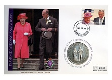 Cook Islands 2007 One dollar 'Queen Elizabeth II Diamond wedding anniversary' First day coin cover by Mercury, UNC 252