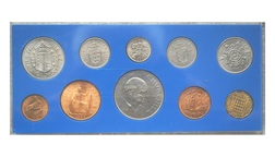 Pre-Owned (10 coins) in plastic case containing the Last of the UK LSD currency, GVF/UNC