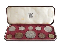 1953 'Coronation' (10-Coin) Proof Coin Collection, 5/- Crown to Farthing, second  grade